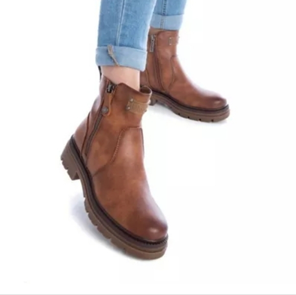 Refresh Shoes - Women's Brown Booties, Vegan Leather